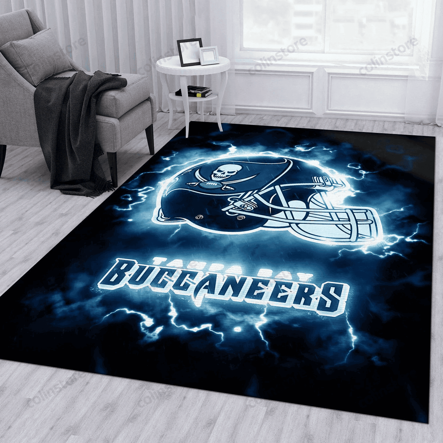 Tampa Bay Buccaneers Rectangle Area Rug – Full Print Carpet For Living Room & Bedroom Home Decor