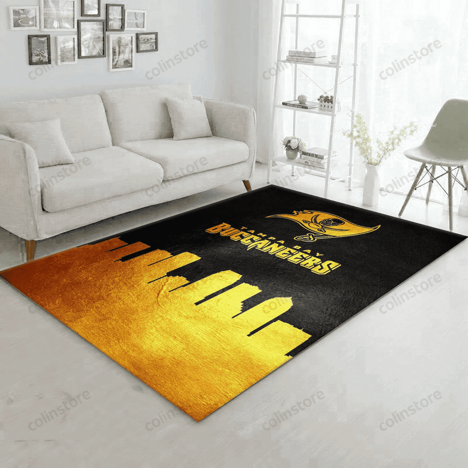 Tampa Bay Buccaneers Rectangle Area Rug – Full Print Carpet For Living Room & Bedroom Home Decor