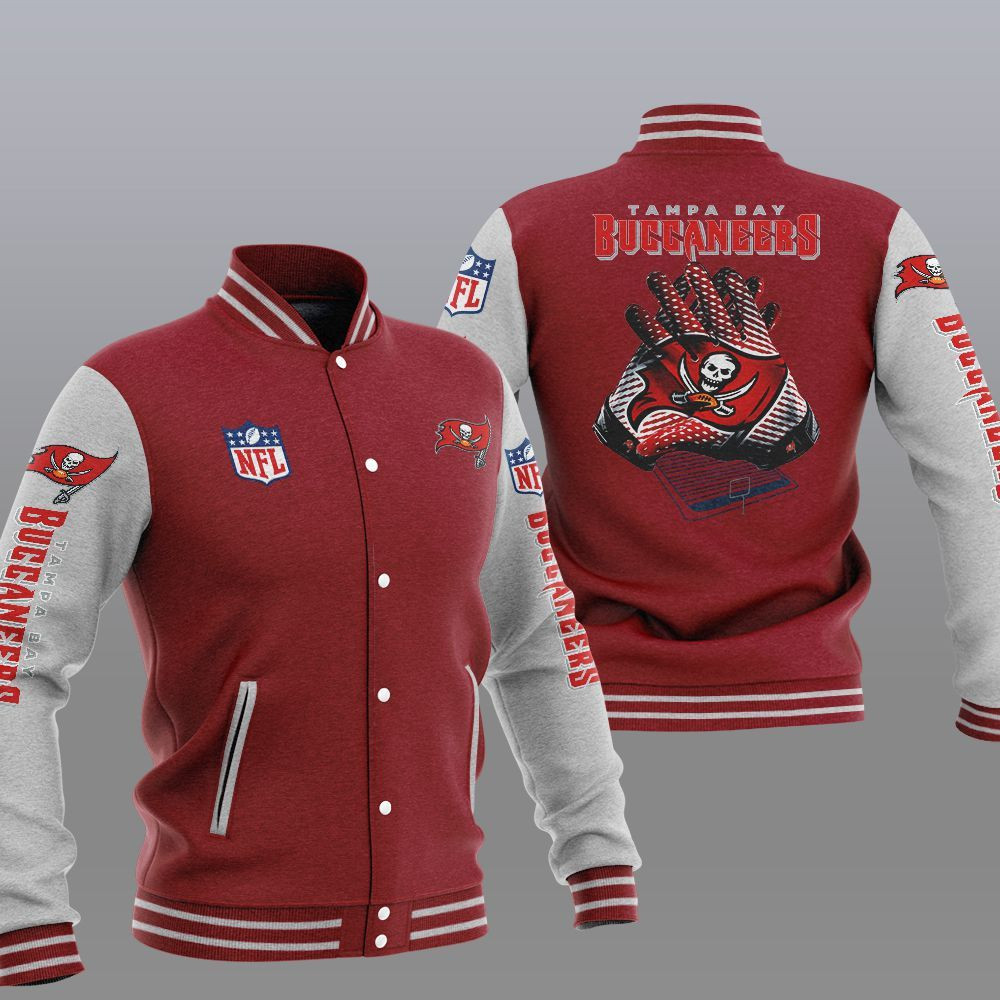 Tampa Bay Buccaneers Red Grey Varsity Baseball Jacket for Men & Women | NFL Team Fan Gift