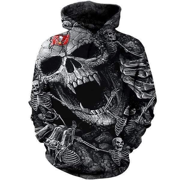 Tampa Bay Buccaneers Skull Zip 3D All Over Print Hoodie & Zip Hoodie