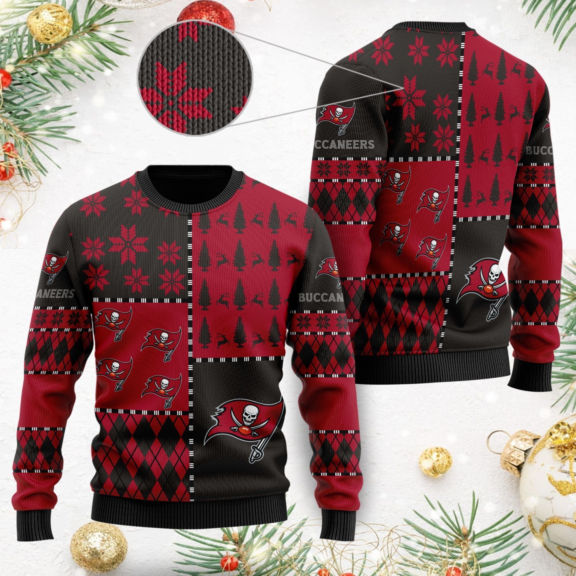 Tampa Bay Buccaneers Ugly Christmas Sweater Full Size For Sale Best Christmas Gift For Buccaneers Fans