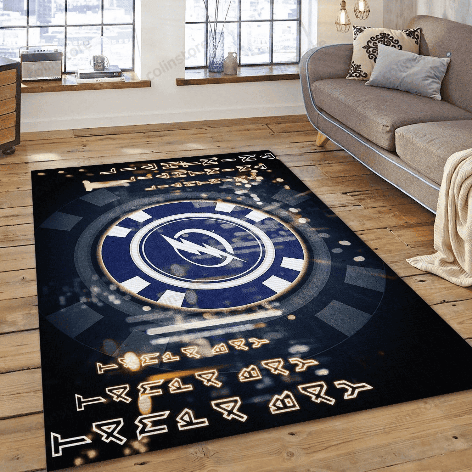 Tampa Bay Lightning 3D Rectangle Area Rug – Full Print Carpet For Living Room & Bedroom Home Decor