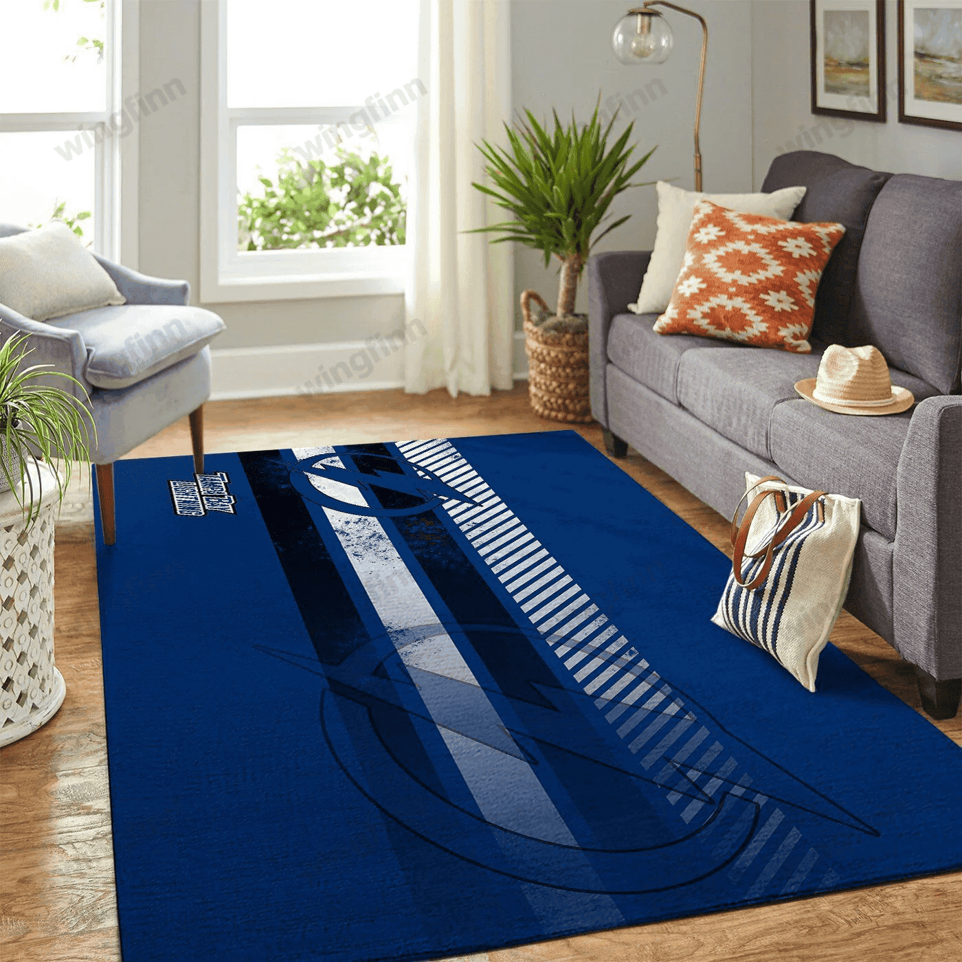Tampa Bay Lightning Rectangle Area Rug – Full Print Carpet For Living Room & Bedroom Home Decor