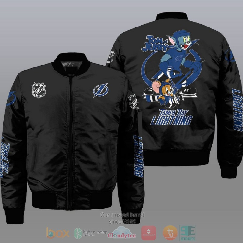 Tampa Bay Lightning Tom And Jerry Bomber Jacket | NHL Team Jacket for Men & Women | Hockey Fan Gift