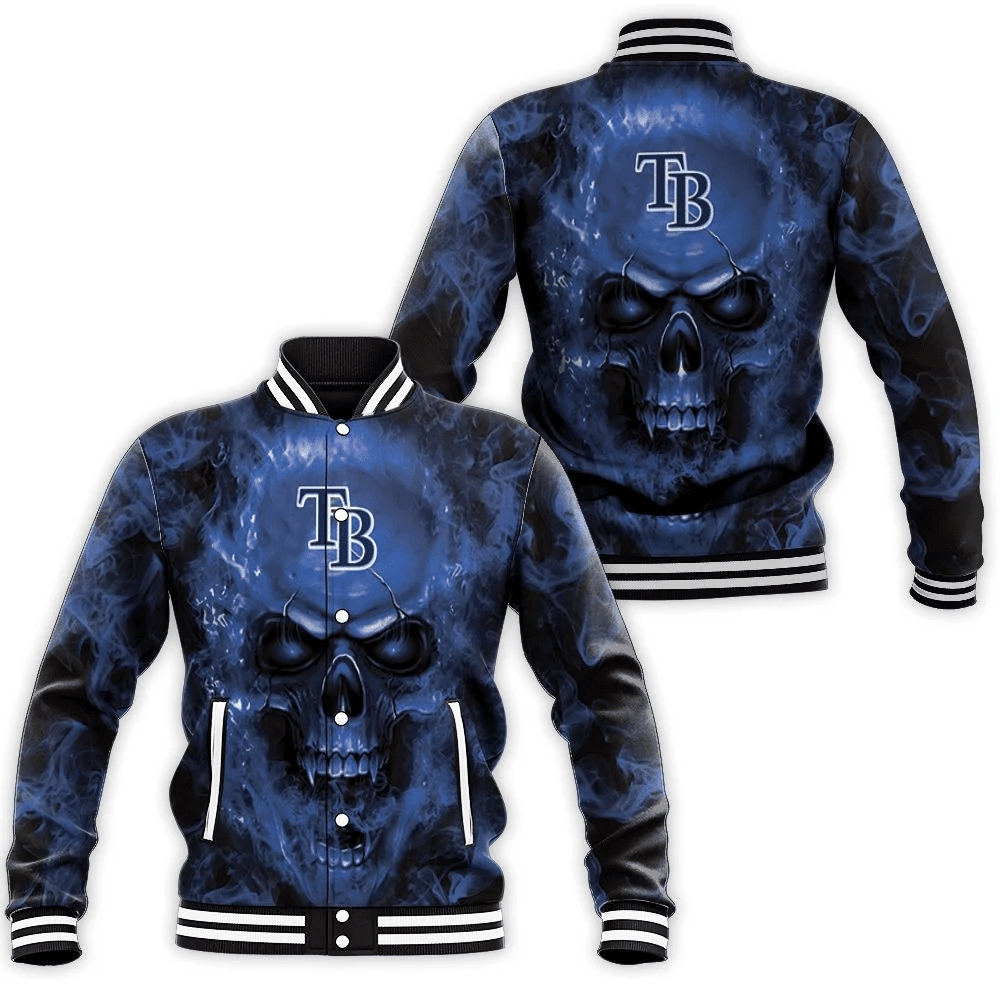 Tampa Bay Rays Skull Varsity Baseball Jacket for Men & Women | MLB Team Fan Gift