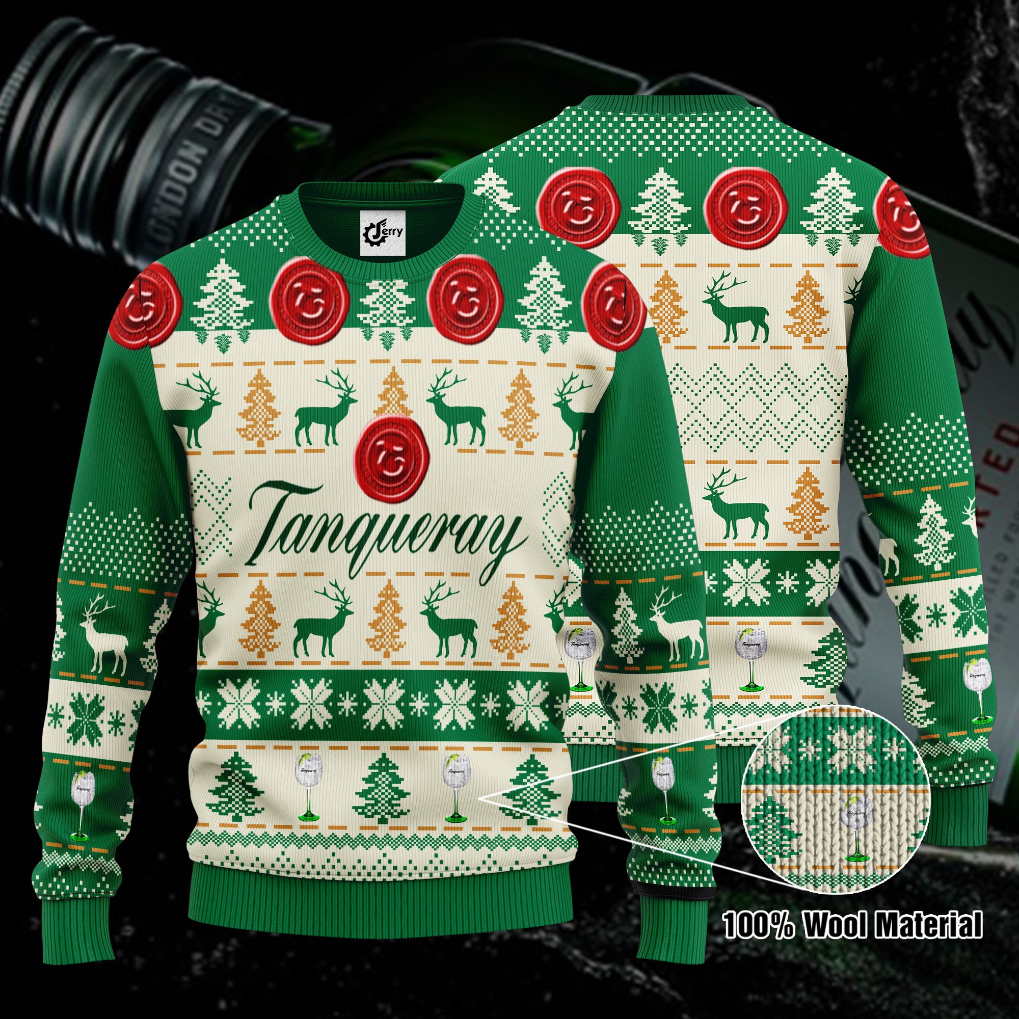 Tanqueray 3D Print Ugly Christmas Sweater, Hoodie, Zip Hoodie, Bomber Jacket
