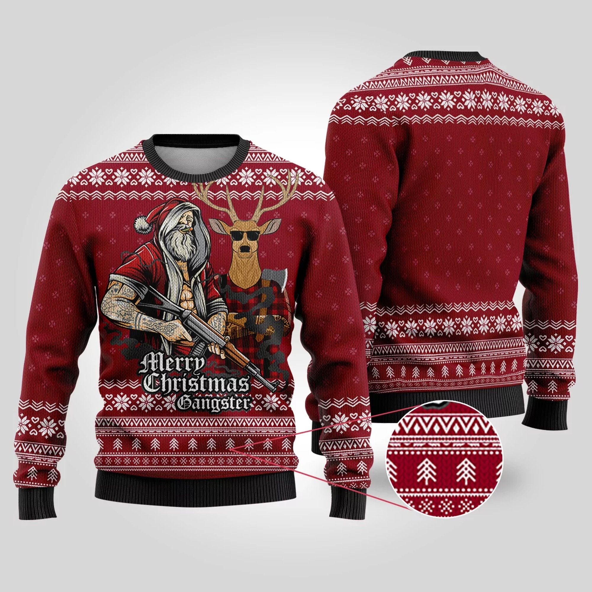 Tattooed Santa Ugly Christmas Sweater