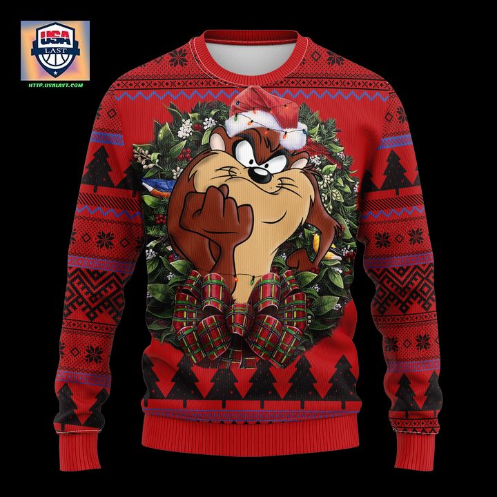 Taz Of Looney Tunes Noel Mc Ugly Christmas Sweater Thanksgiving Gift