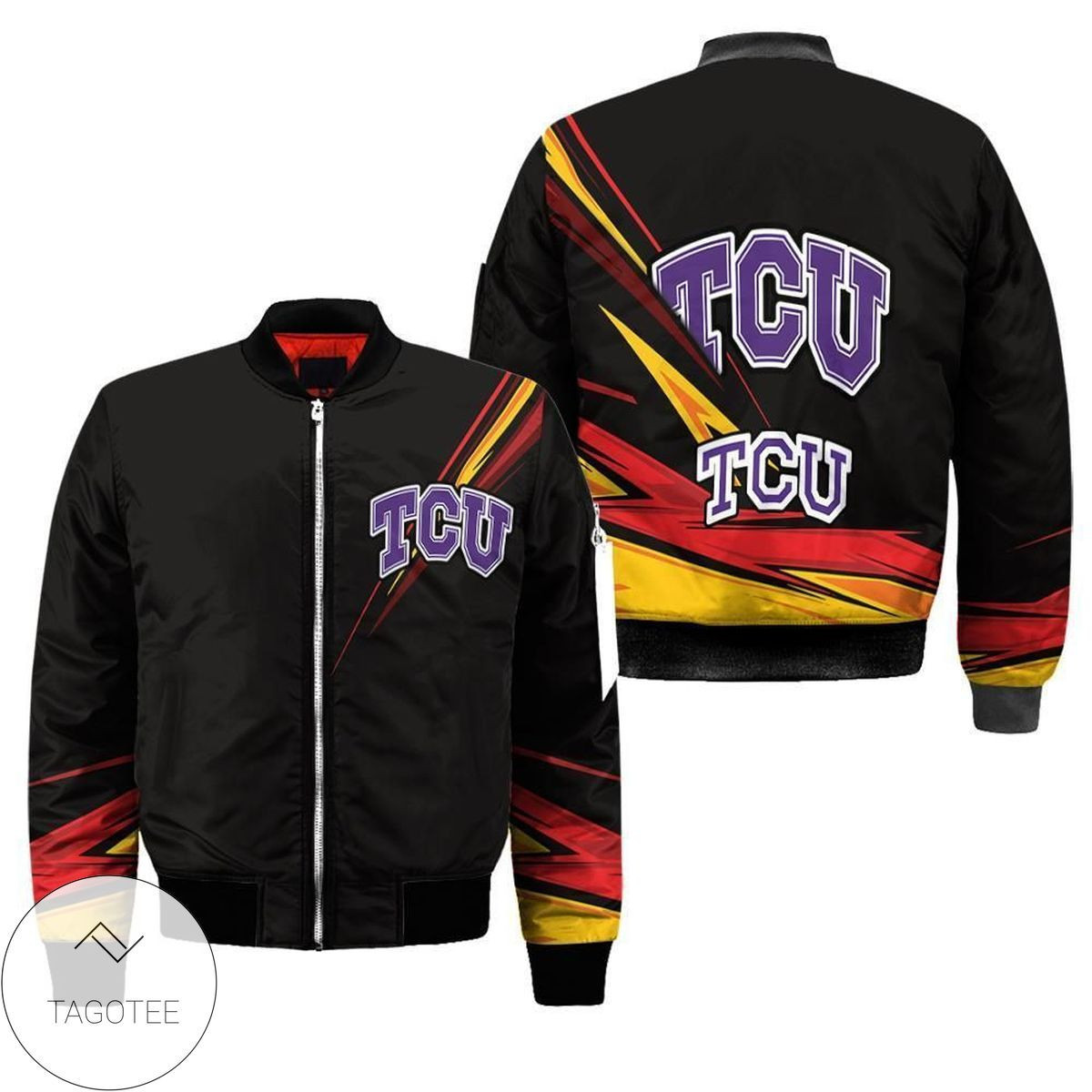 Tcu Horned Frogs Black Bomber Jacket | NCAA College Team Jacket for Men & Women | Sports Fan Gift