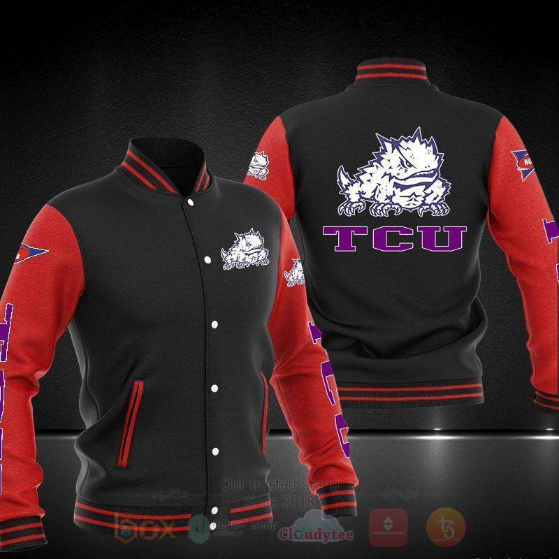 TCU Horned Frogs Black Red Varsity Baseball Jacket for Men & Women | NCAA Team Fan Gift