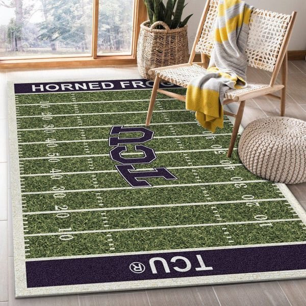 Tcu Horned Frogs Team Home Field 3D Rectangle Area Rug – Full Print Carpet For Living Room & Bedroom Home Decor
