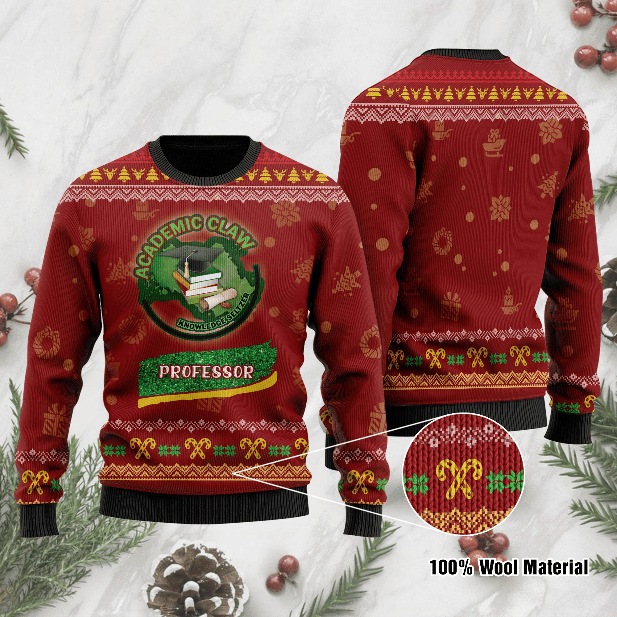 Teacher Academic Ugly Christmas Sweater, Perfect Holiday Gift