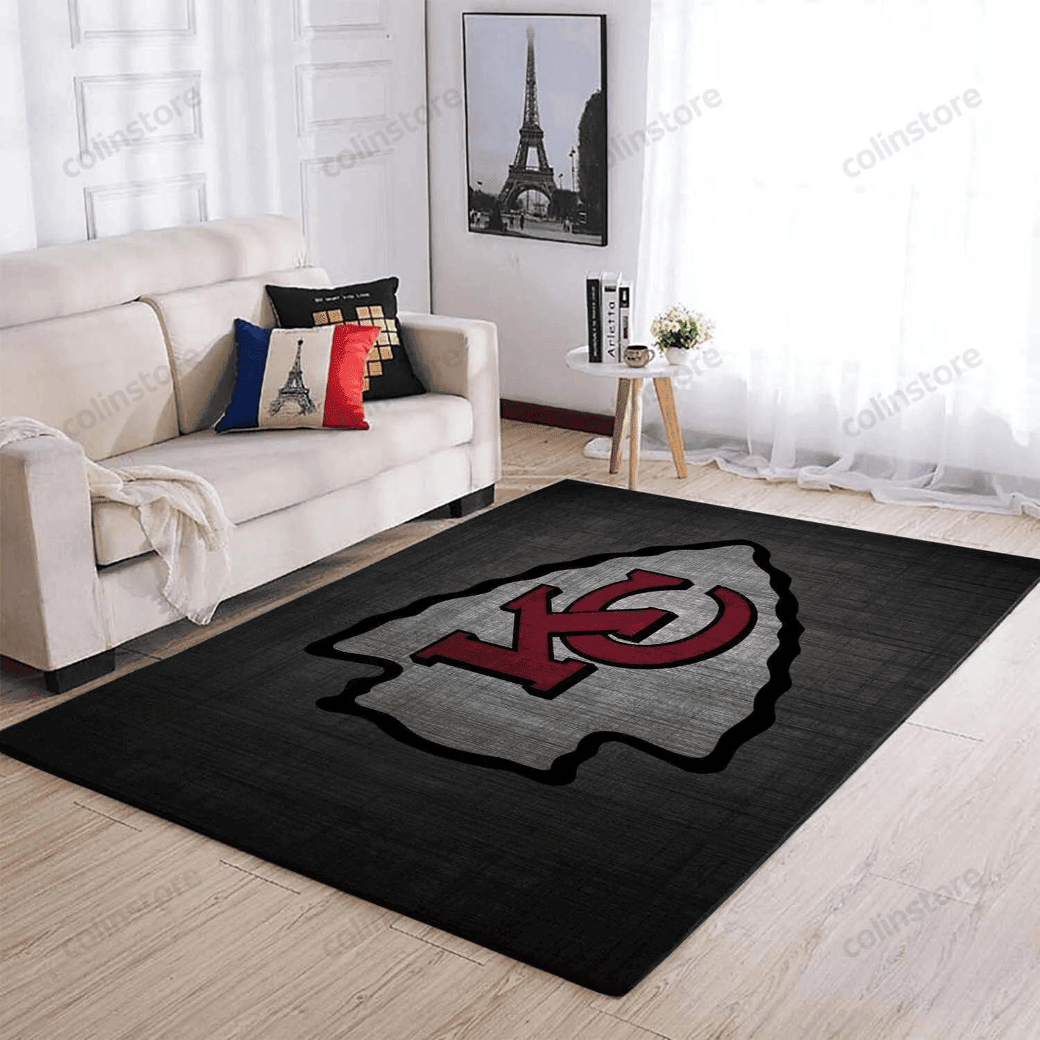 Team Kansas City Chiefs Rectangle Area Rug – Full Print Carpet For Living Room & Bedroom Home Decor