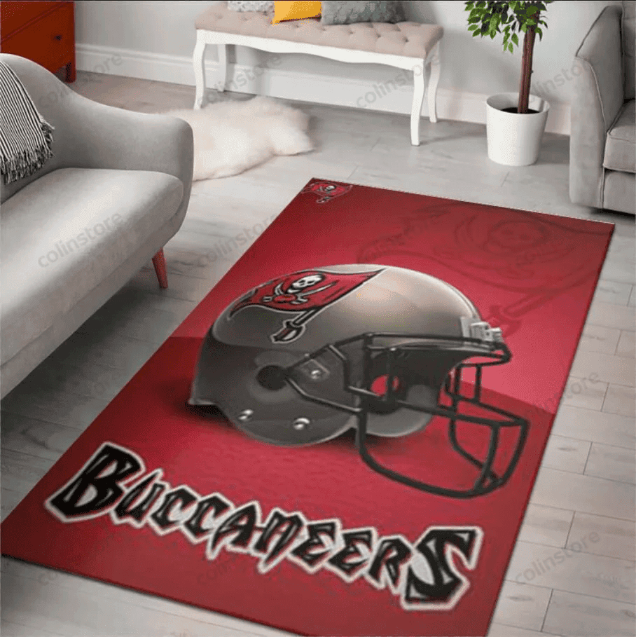 Team Tampa Bay Buccaneers Rectangle Area Rug – Full Print Carpet For Living Room & Bedroom Home Decor