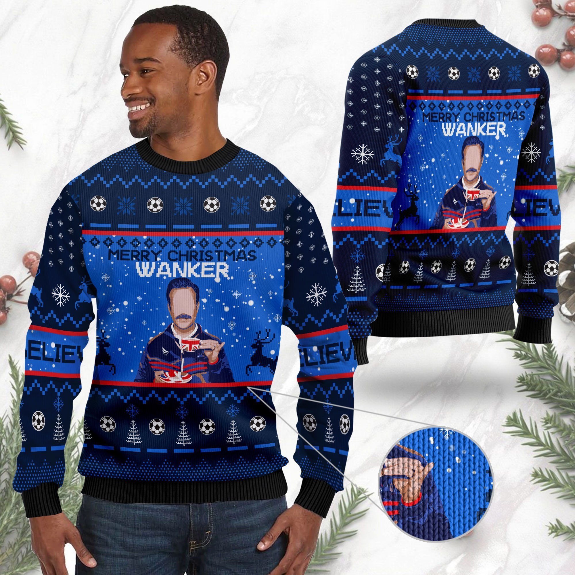 Ted Lasso Merry Christmas Wanker Ugly Christmas Sweater Party