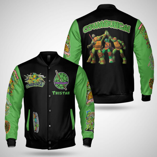 Teenage Mutant Ninja Turtles Personalized Name Baseball Jacket for Men & Women | Cartoon Fan Gift