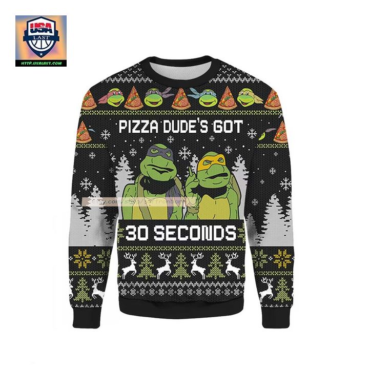Teenage Mutant Ninja Turtles Pizza Dudes Got 30 Seconds Christmas 3D Sweater