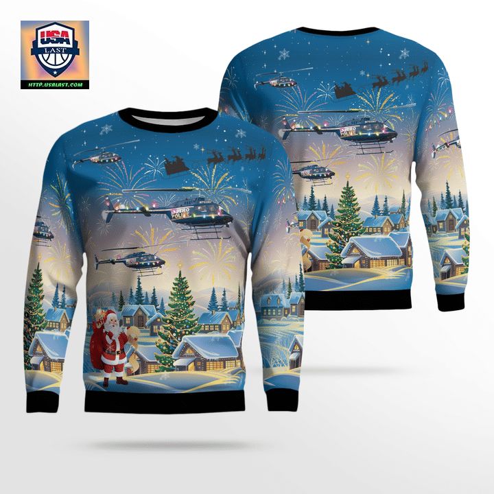 Tennessee Metropolitan Nashville Police Department OH-58A Kiowa Helicopter Christmas Sweater 3D