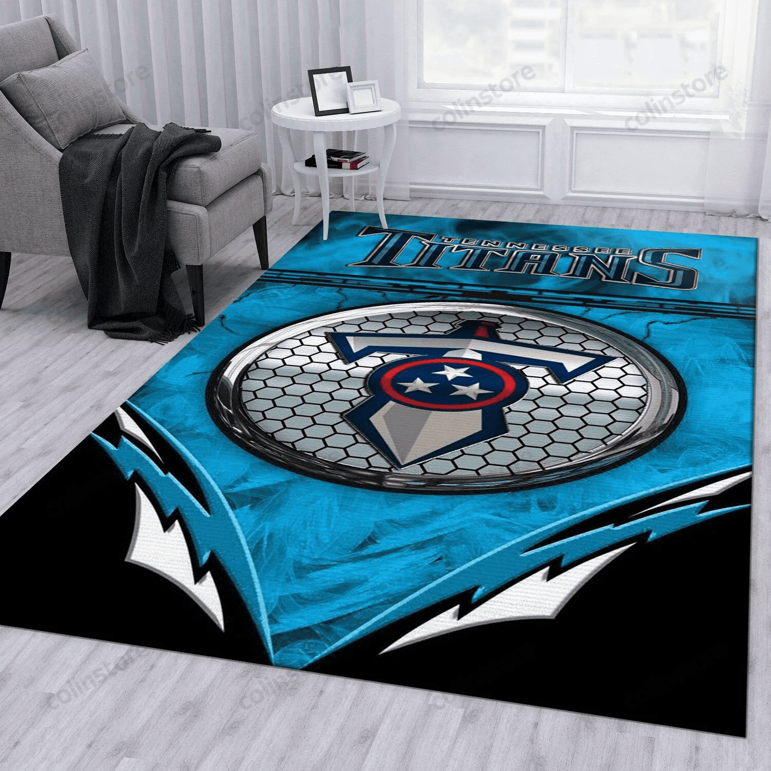 Tennessee Titans 1 Rectangle Area Rug – Full Print Carpet For Living Room & Bedroom Home Decor
