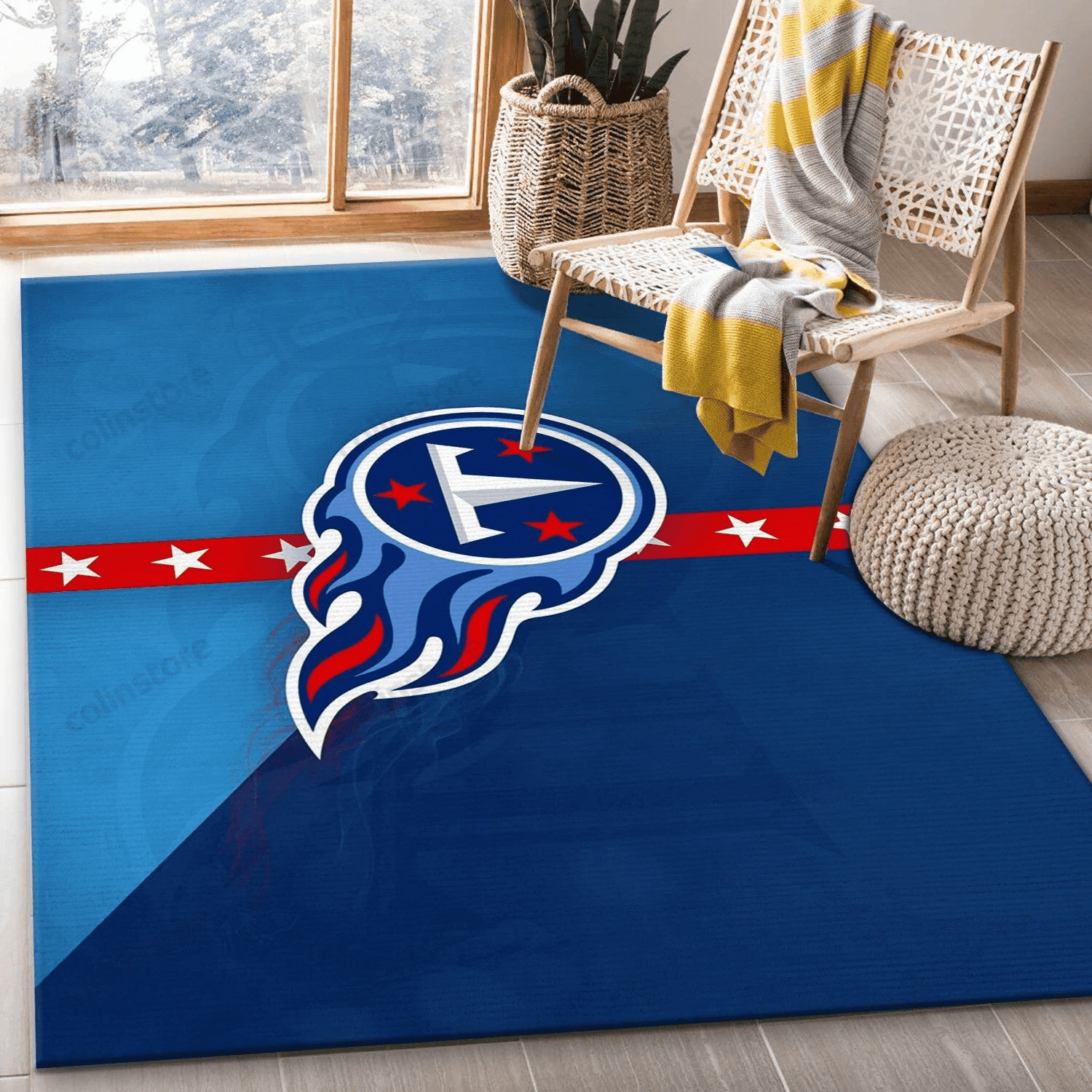 Tennessee Titans 10 Rectangle Area Rug – Full Print Carpet For Living Room & Bedroom Home Decor