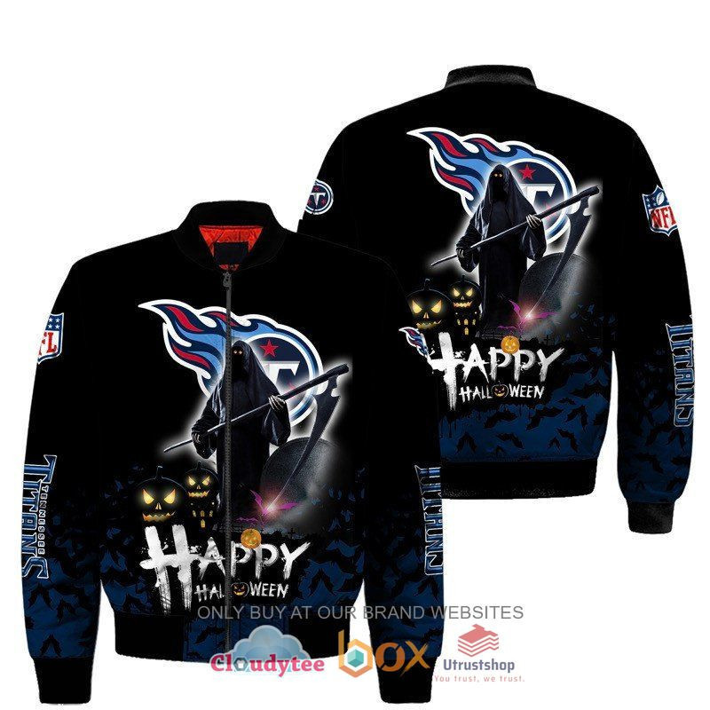 Tennessee Titans Happy Halloween Bomber Jacket | NFL Team Jacket for Men & Women | Football Fan Gift