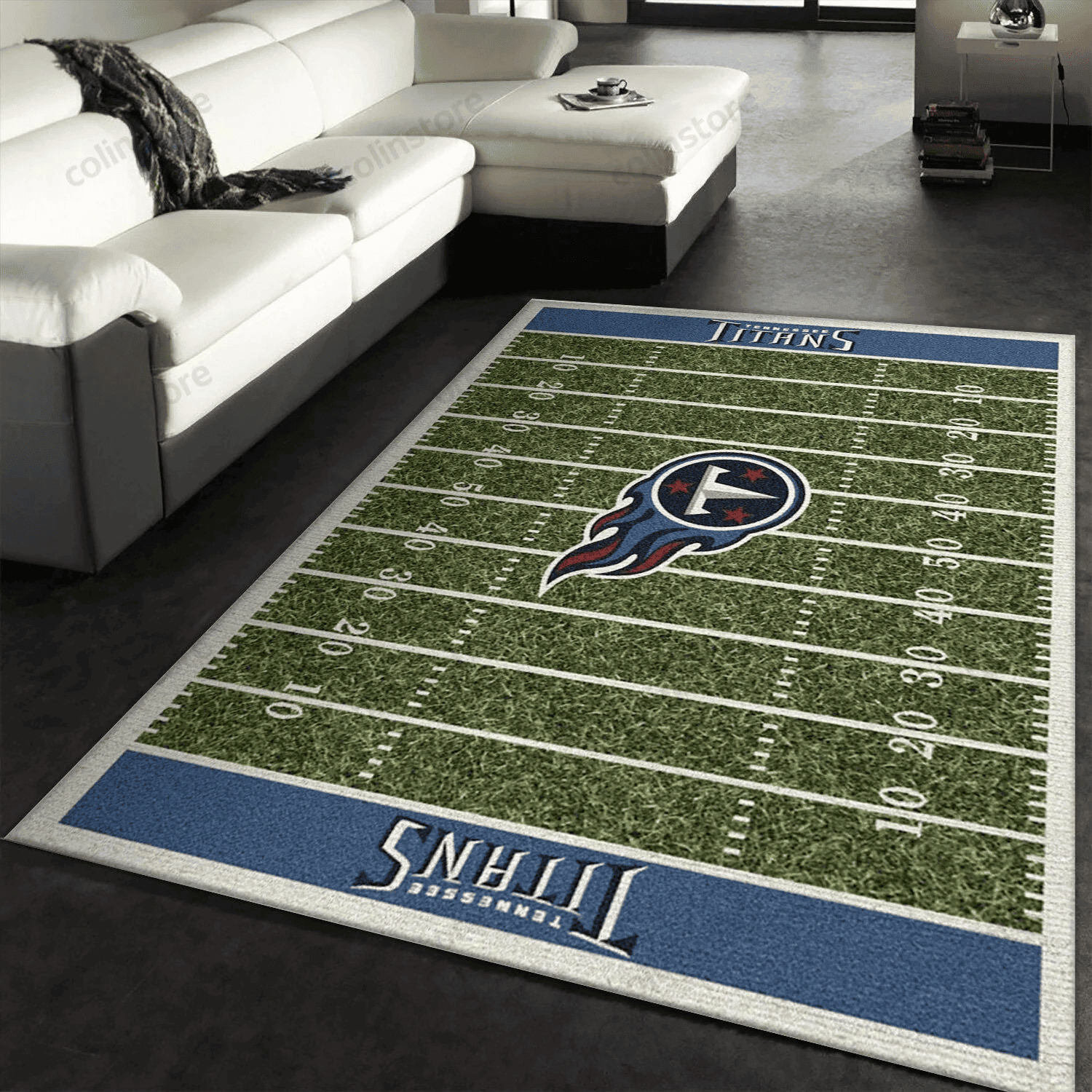 Tennessee Titans Imperial Homefield Rug Rectangle Area Rug – Full Print Carpet For Living Room & Bedroom Home Decor