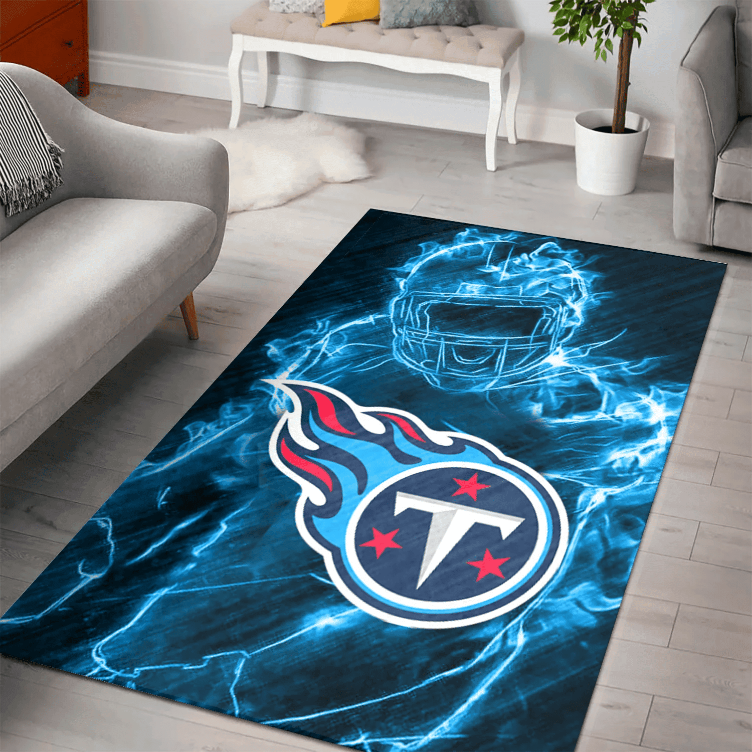 Tennessee Titans Legend 3D Full Print Rectangle Area Rug – Full Print Carpet For Living Room & Bedroom Home Decor