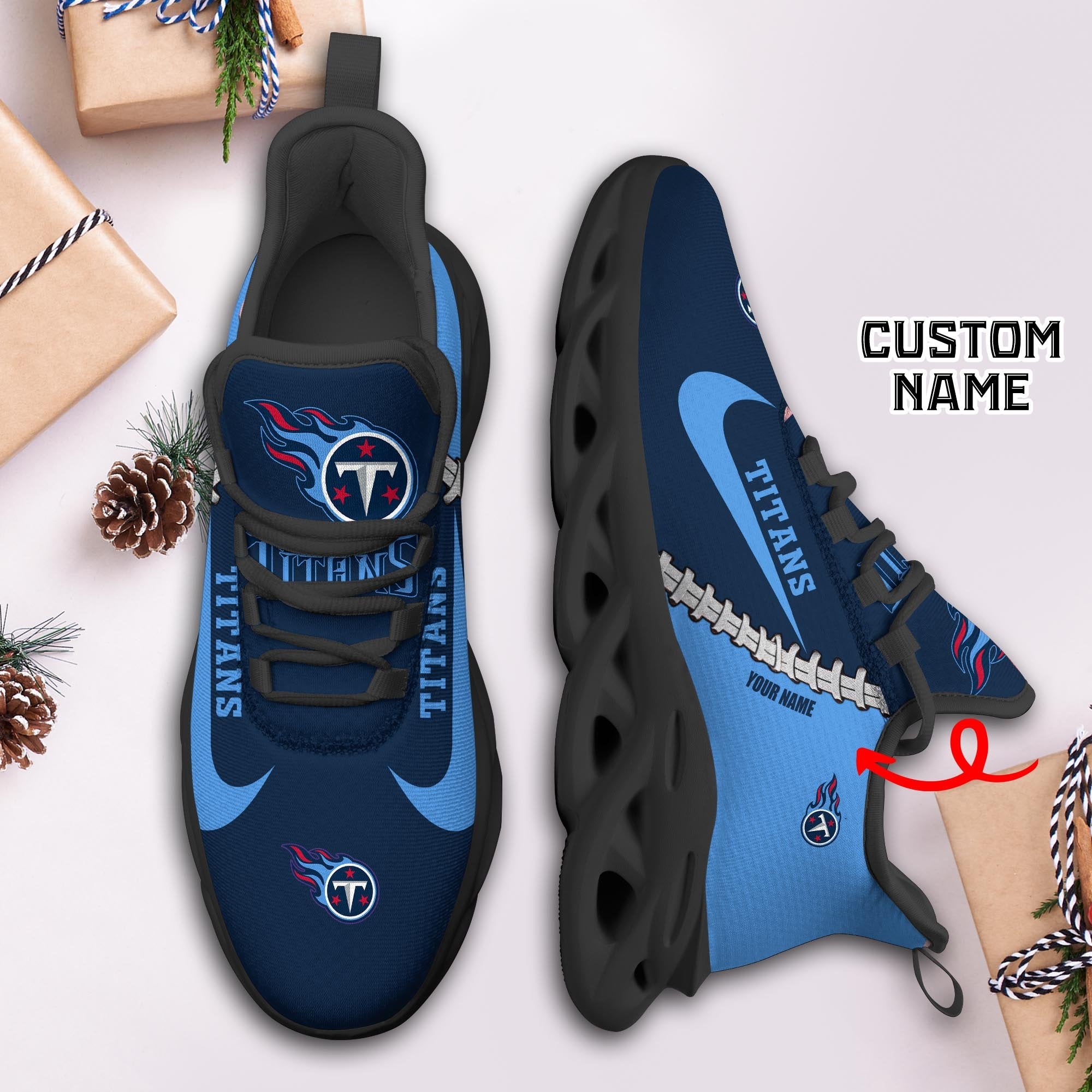 Tennessee Titans Max Soul Shoes Sneakers for Men And Women – NFL Football Fan Shoes, Team Sneakers - Image 3