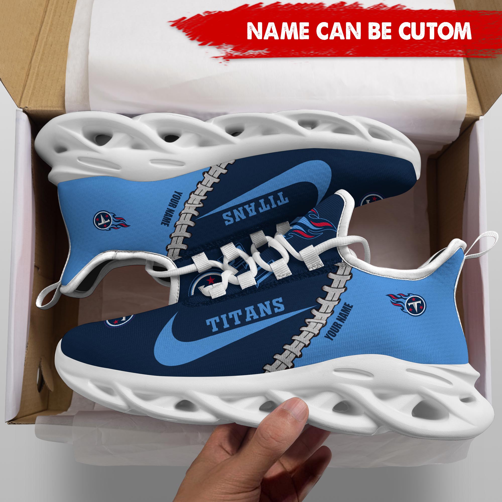 Tennessee Titans Max Soul Shoes Sneakers for Men And Women – NFL Football Fan Shoes, Team Sneakers - Image 5