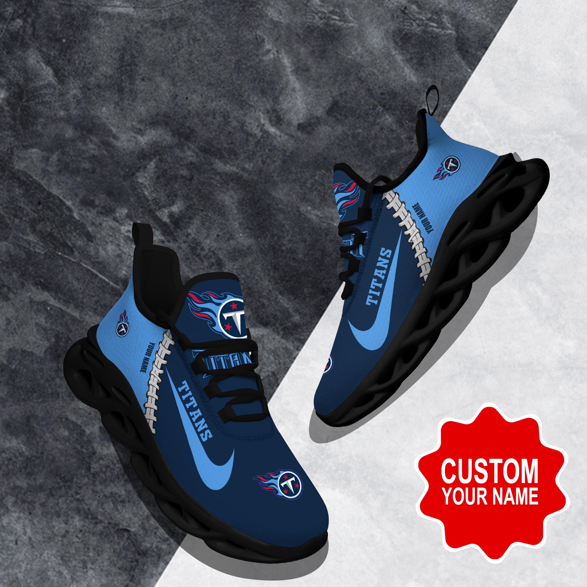 Tennessee Titans Max Soul Shoes Sneakers for Men And Women – NFL Football Fan Shoes, Team Sneakers