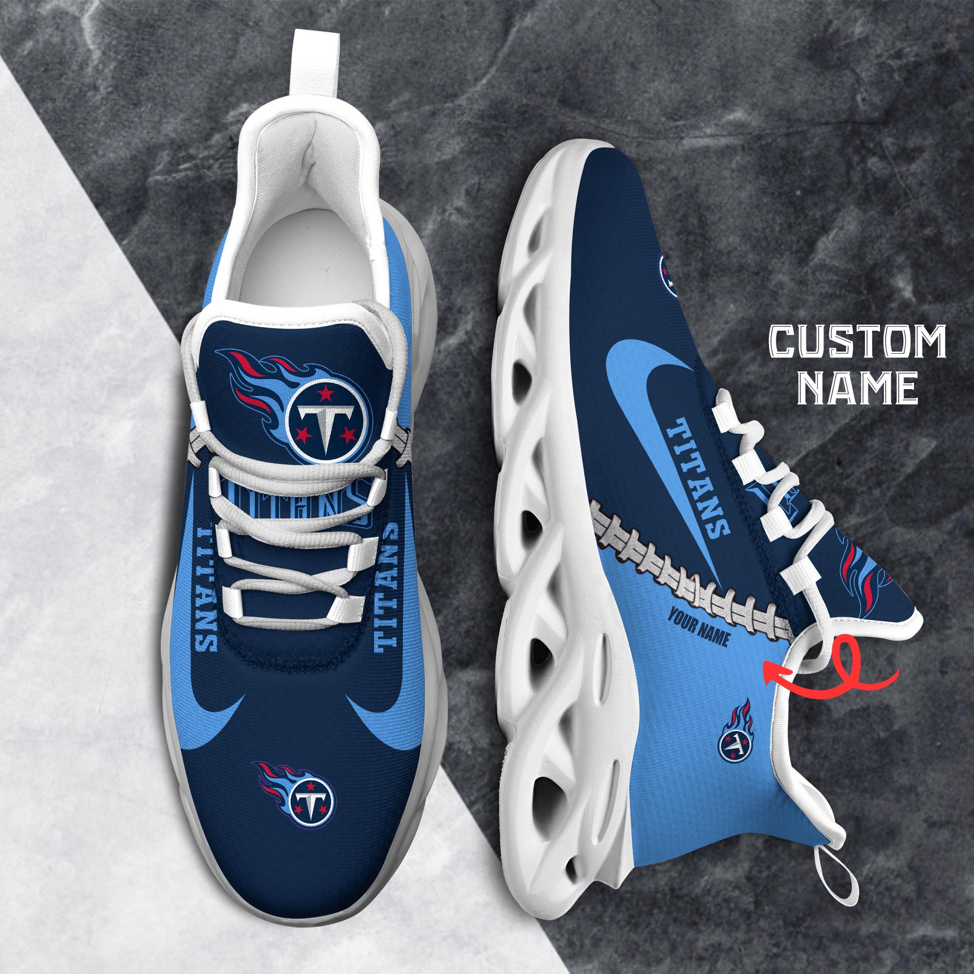 Tennessee Titans Max Soul Shoes Sneakers for Men And Women – NFL Football Fan Shoes, Team Sneakers - Image 6