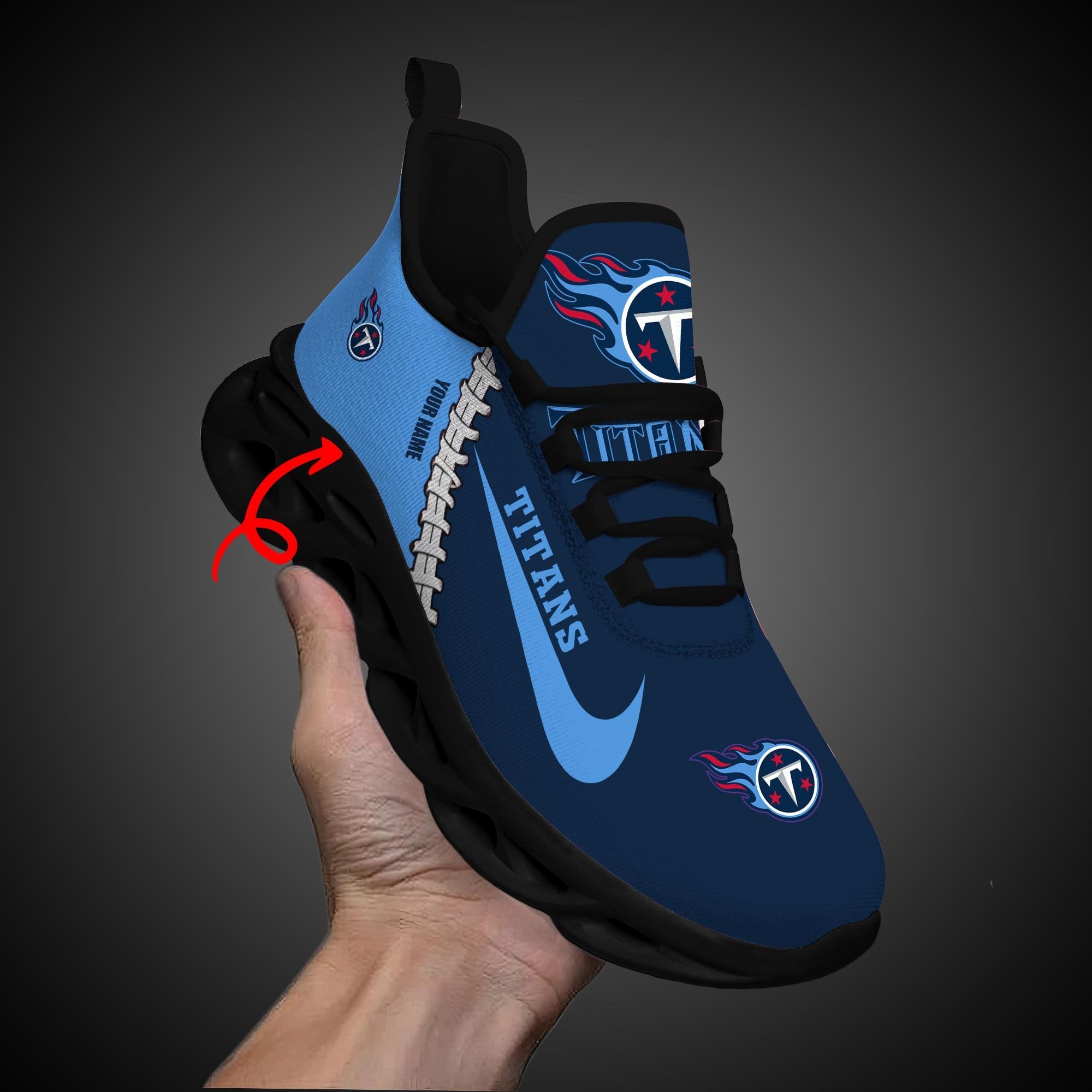 Tennessee Titans Max Soul Shoes Sneakers for Men And Women – NFL Football Fan Shoes, Team Sneakers - Image 7