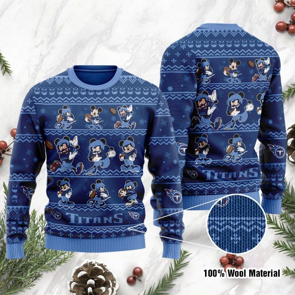 Tennessee Titans Mickey Mouse Ugly Christmas Sweater Holiday Party Men Women Plus Size