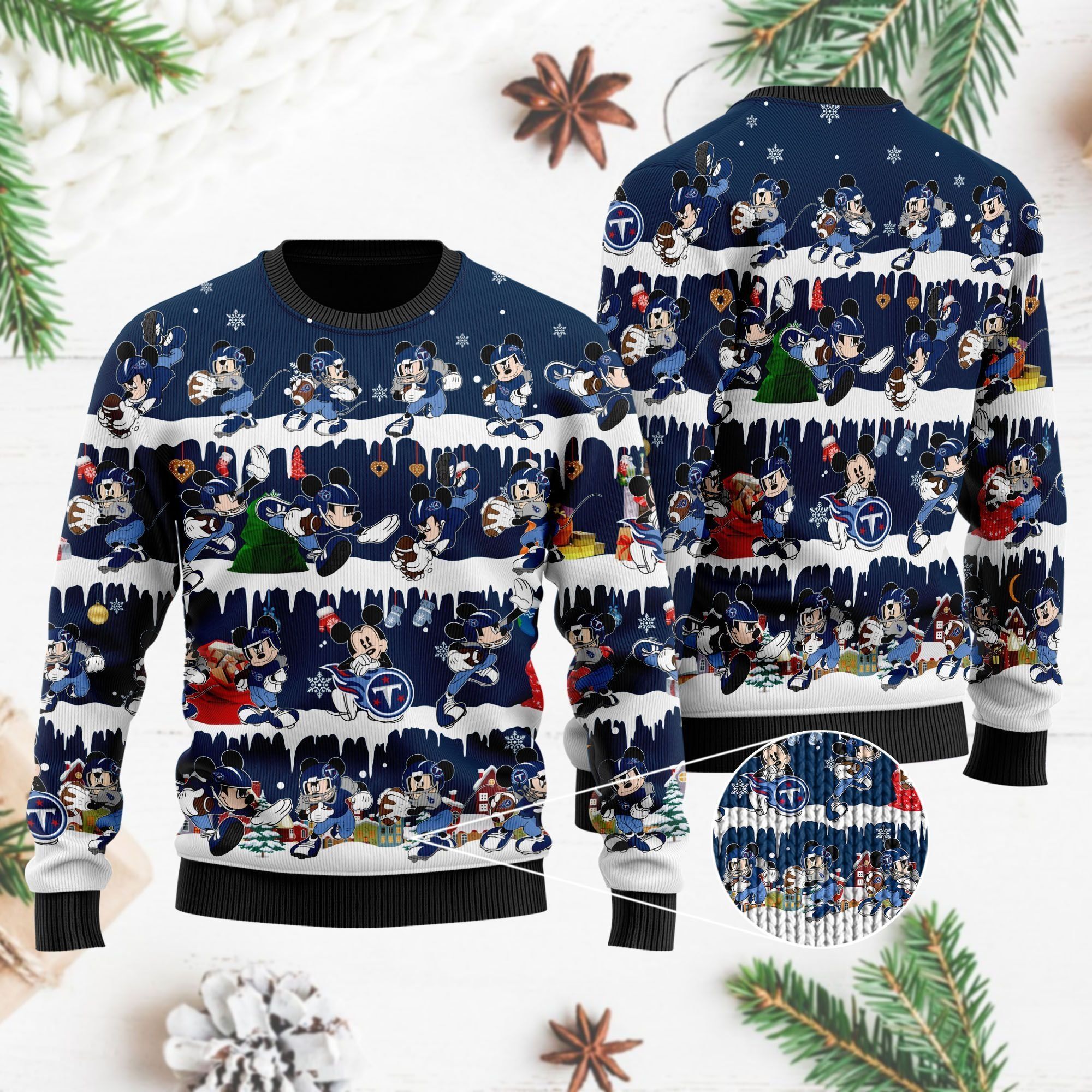 Tennessee Titans Mickey NFL American Football Ugly Christmas Sweater