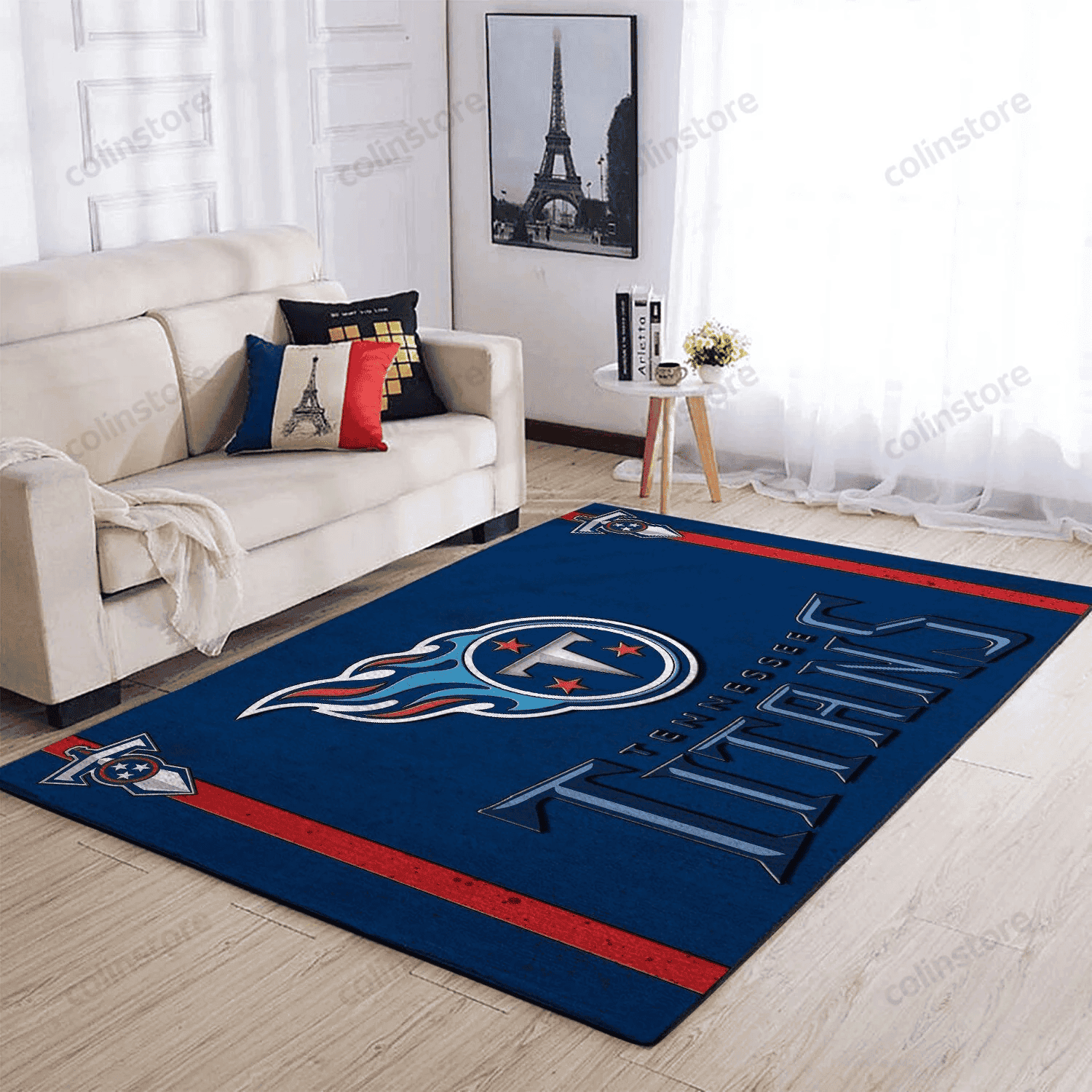 Tennessee Titans Rectangle Area Rug – Full Print Carpet For Living Room & Bedroom Home Decor