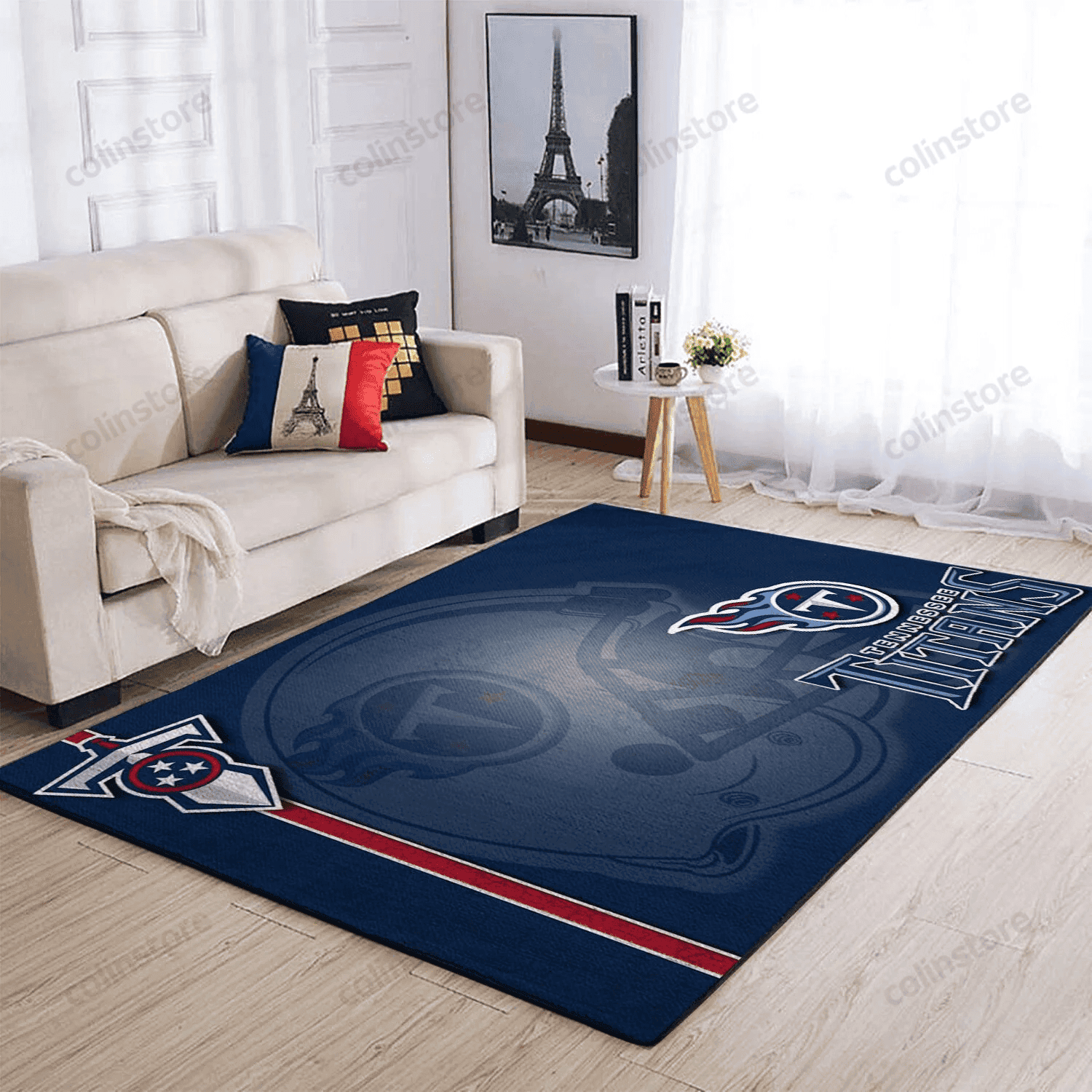 Tennessee Titans Rectangle Area Rug – Full Print Carpet For Living Room & Bedroom Home Decor