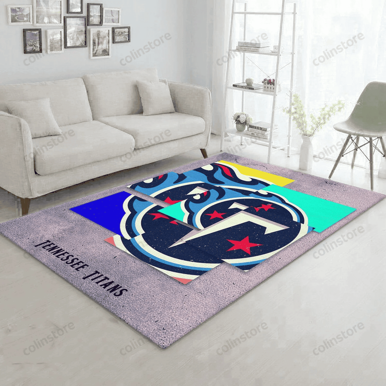 Tennessee Titans Rectangle Area Rug – Full Print Carpet For Living Room & Bedroom Home Decor