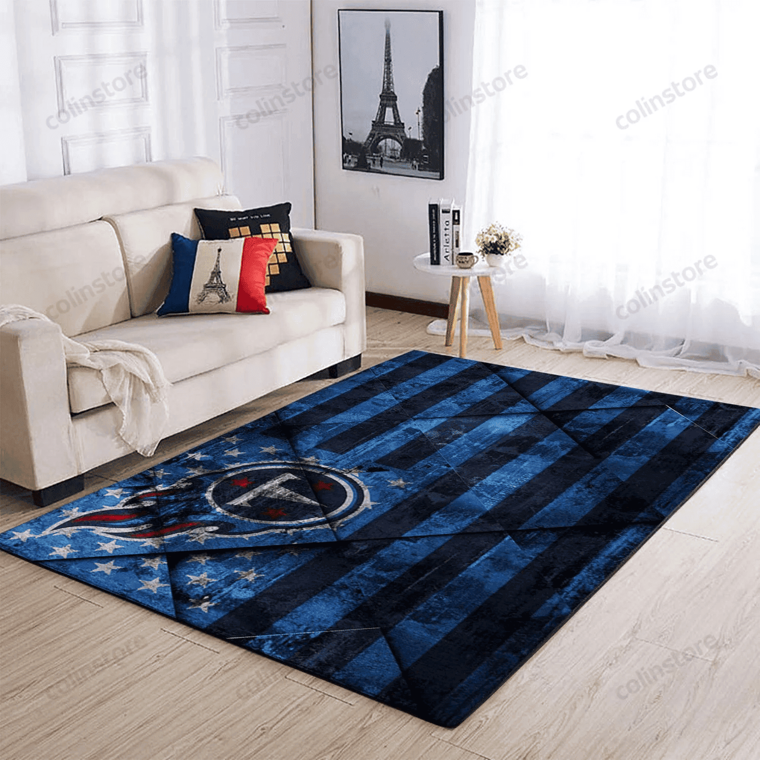 Tennessee Titans Rectangle Area Rug – Full Print Carpet For Living Room & Bedroom Home Decor