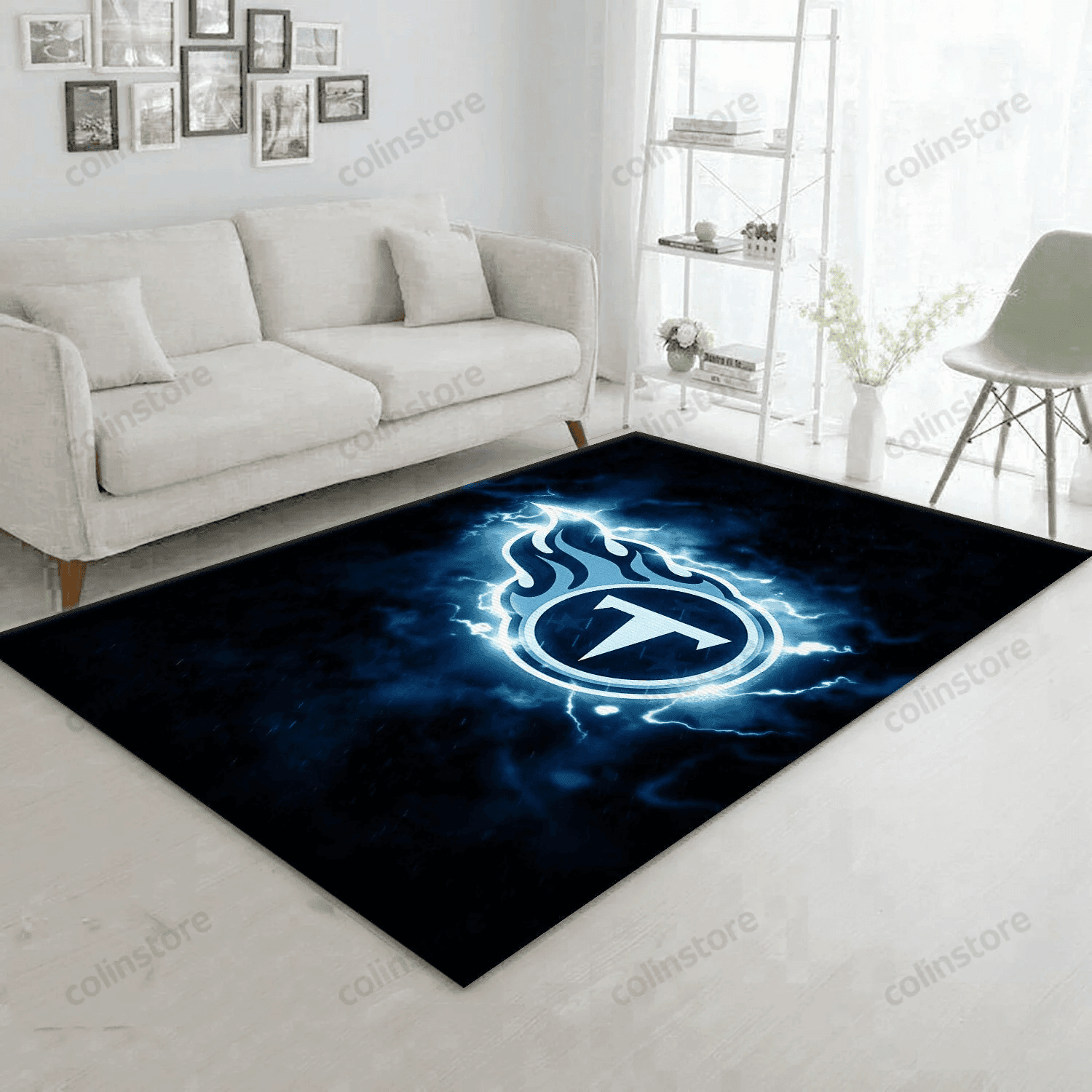 Tennessee Titans Rectangle Area Rug – Full Print Carpet For Living Room & Bedroom Home Decor
