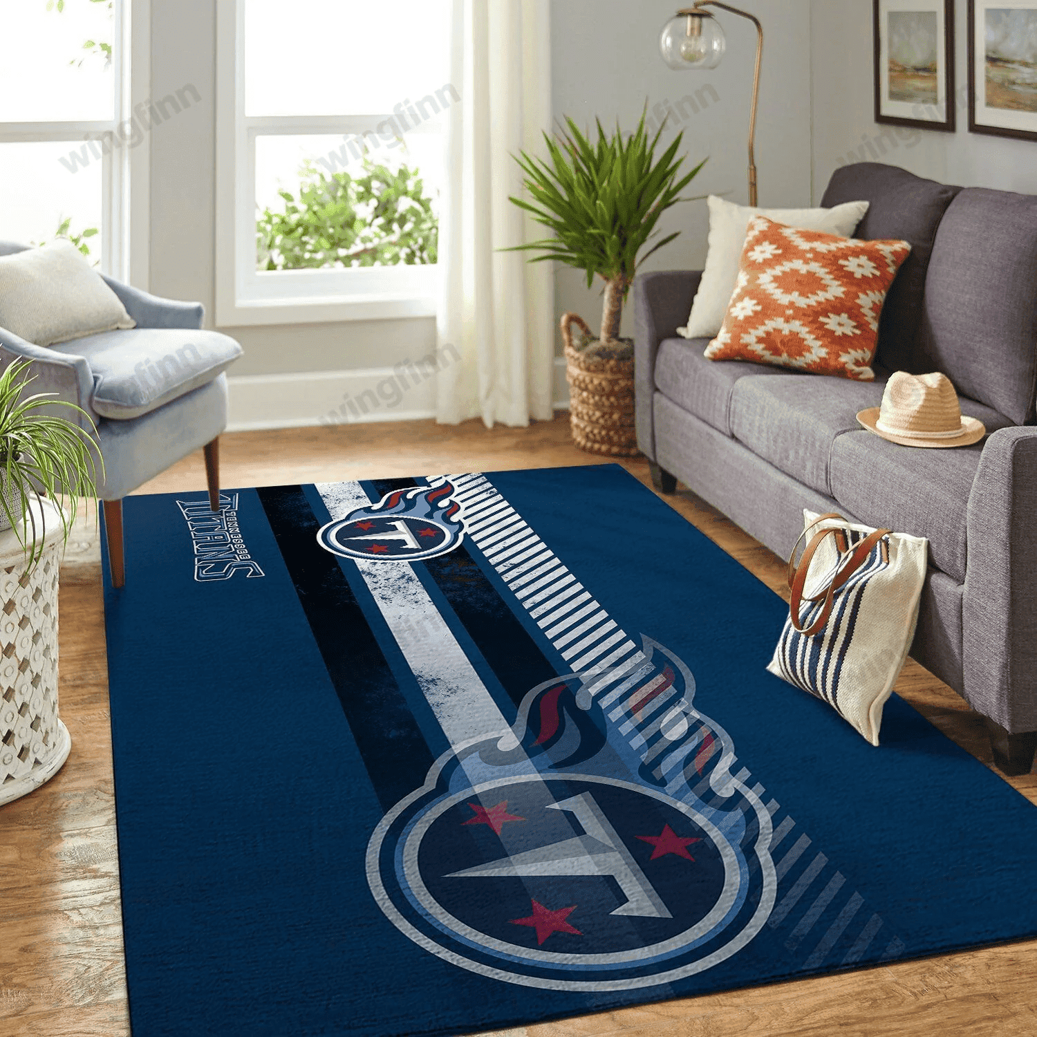 Tennessee Titans Rectangle Area Rug – Full Print Carpet For Living Room & Bedroom Home Decor