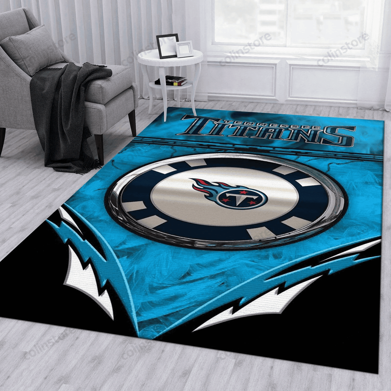 Tennessee Titans Rectangle Area Rug – Full Print Carpet For Living Room & Bedroom Home Decor