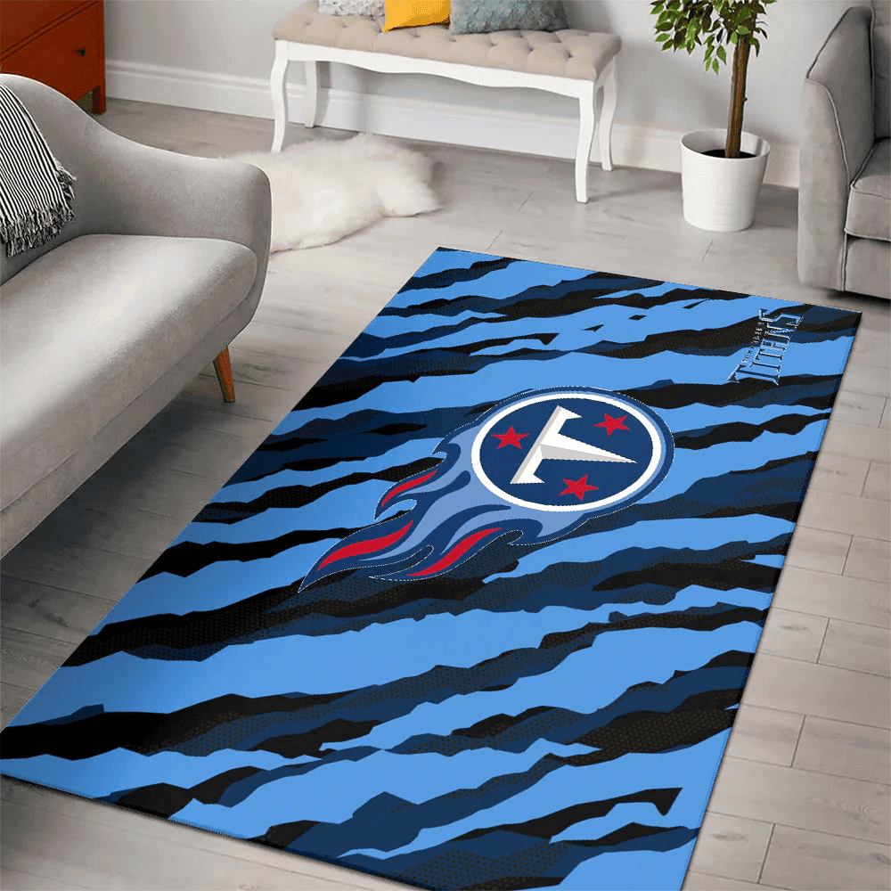 Tennessee Titans Rectangle Area Rug – Full Print Carpet For Living Room & Bedroom Home Decor