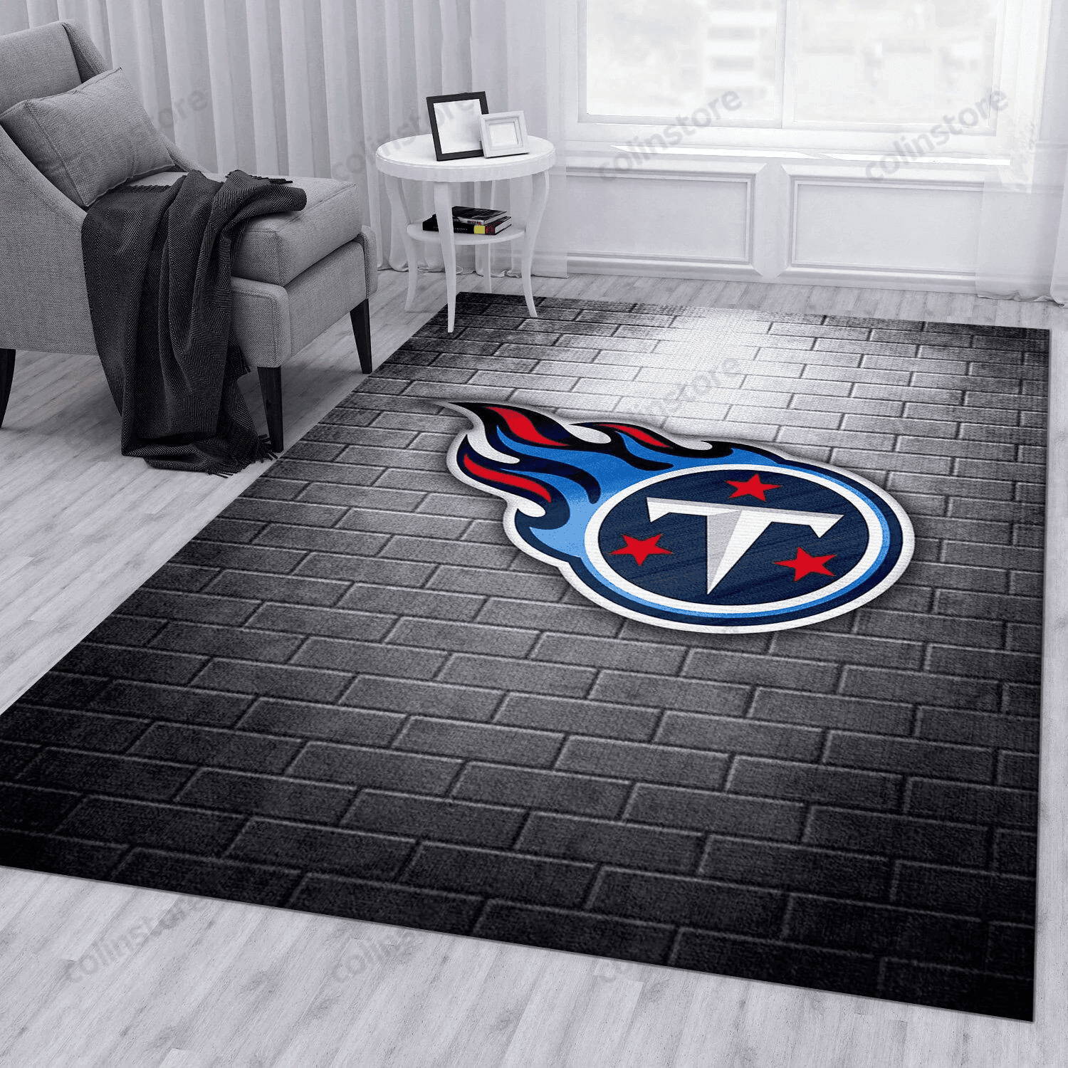 Tennessee Titans Rectangle Area Rug – Full Print Carpet For Living Room & Bedroom Home Decor