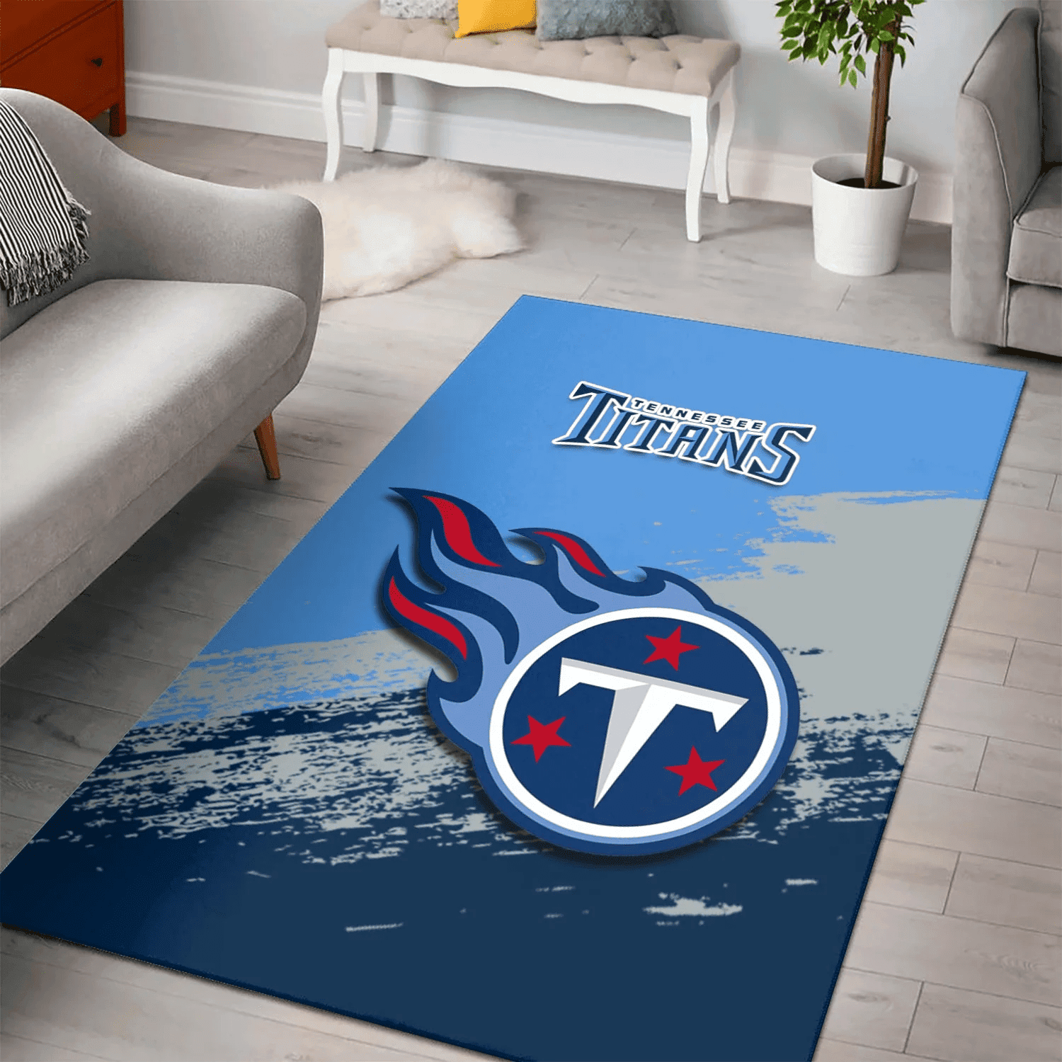 Tennessee Titans Rectangle Area Rug – Full Print Carpet For Living Room & Bedroom Home Decor