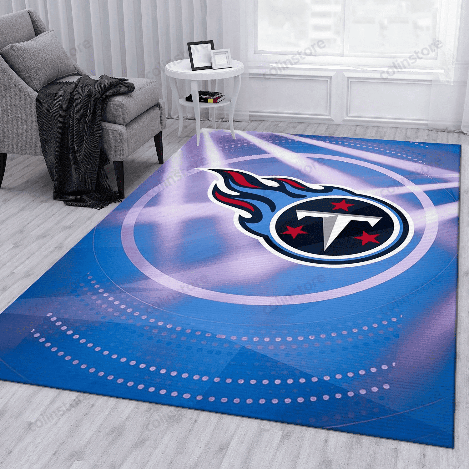 Tennessee Titans Rectangle Area Rug – Full Print Carpet For Living Room & Bedroom Home Decor