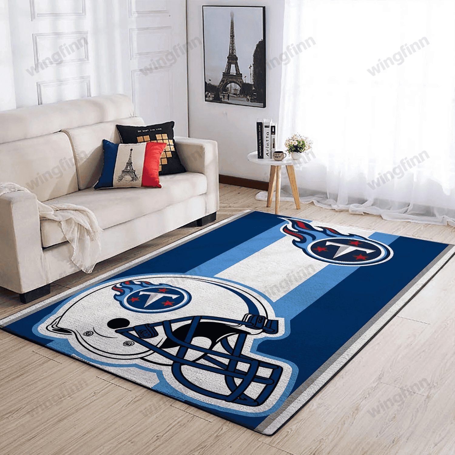 Tennessee Titans Team Logo Rectangle Area Rug – Full Print Carpet For Living Room & Bedroom Home Decor
