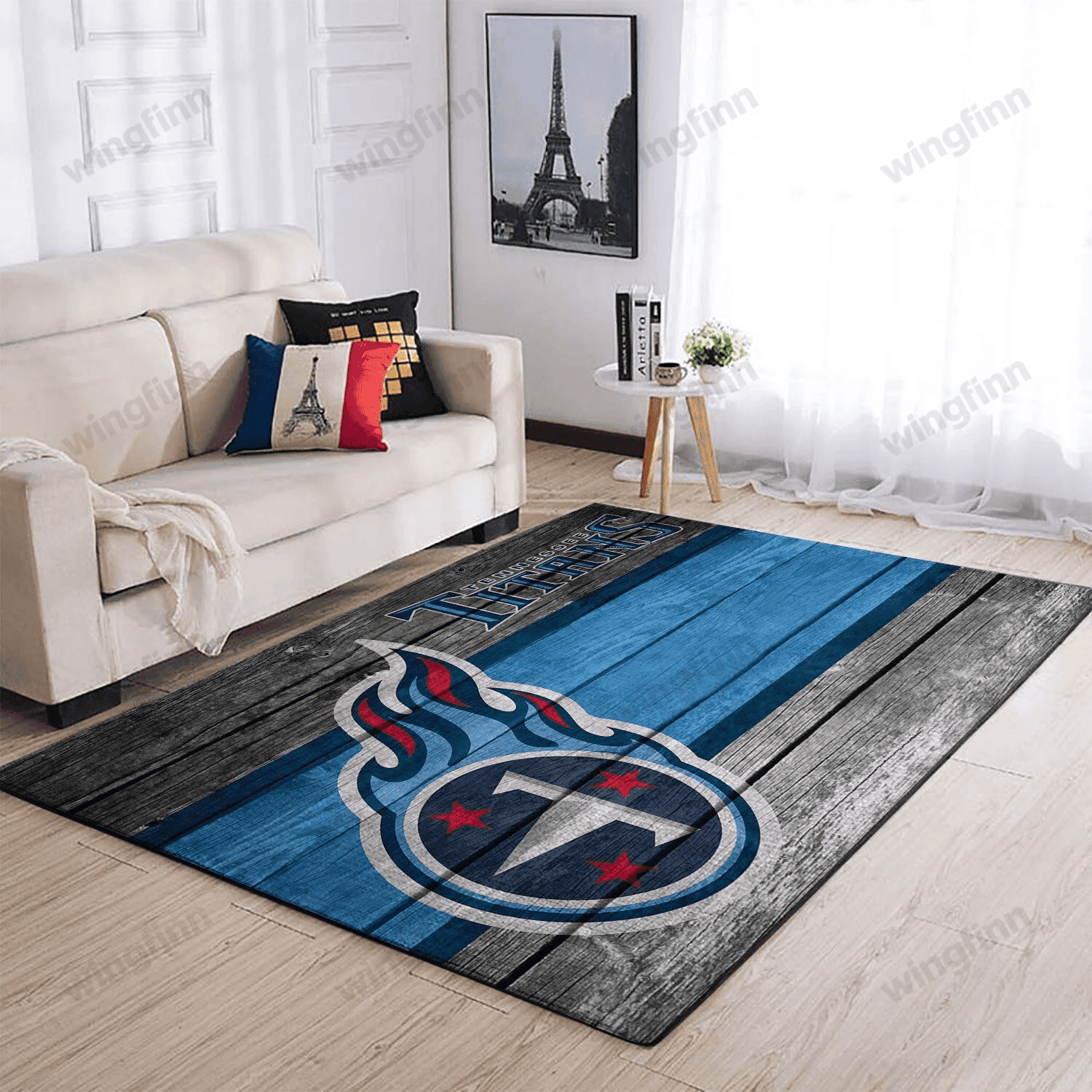 Tennessee Titans Team Logo Rectangle Area Rug – Full Print Carpet For Living Room & Bedroom Home Decor