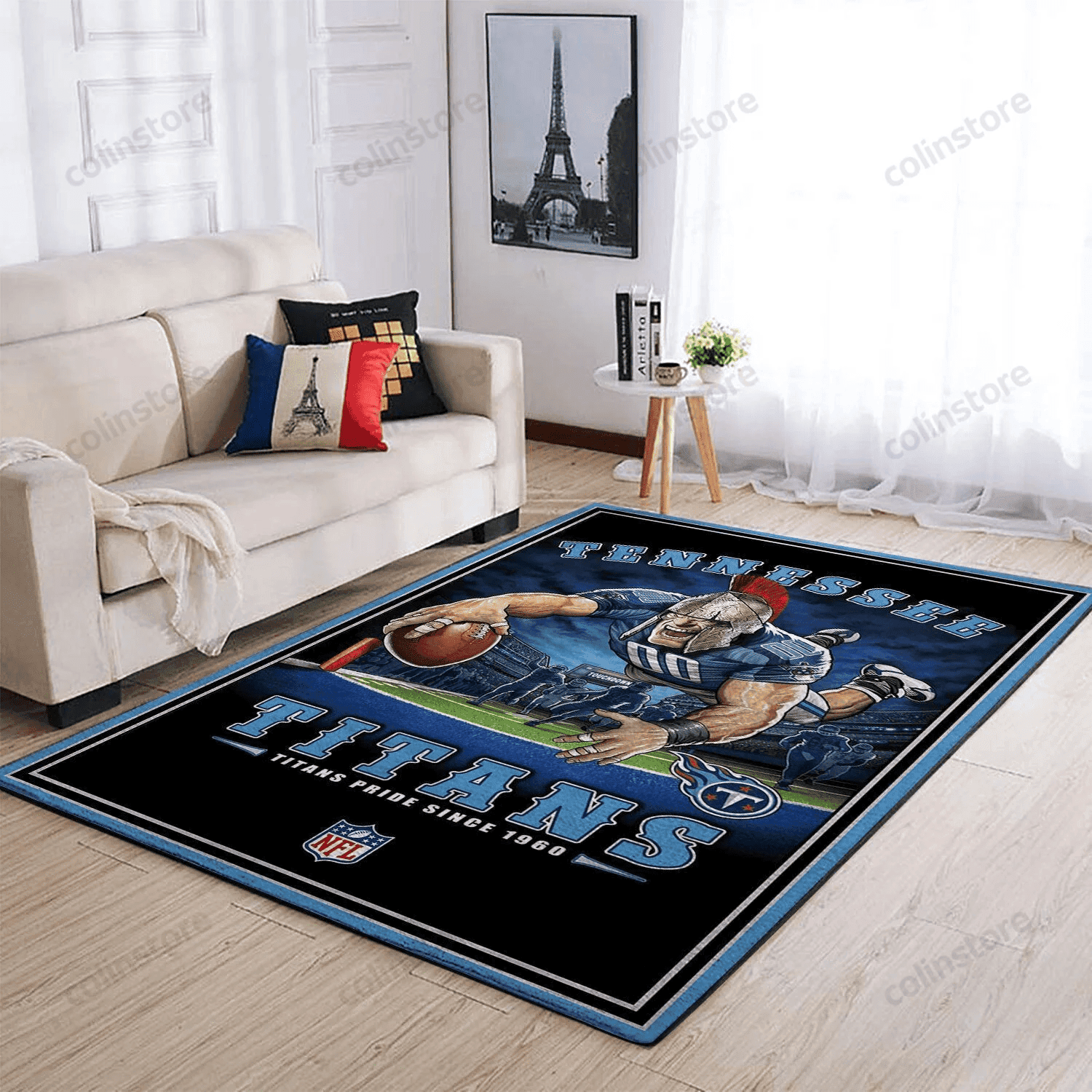 Tennessee Titans Team Pride Rectangle Area Rug – Full Print Carpet For Living Room & Bedroom Home Decor