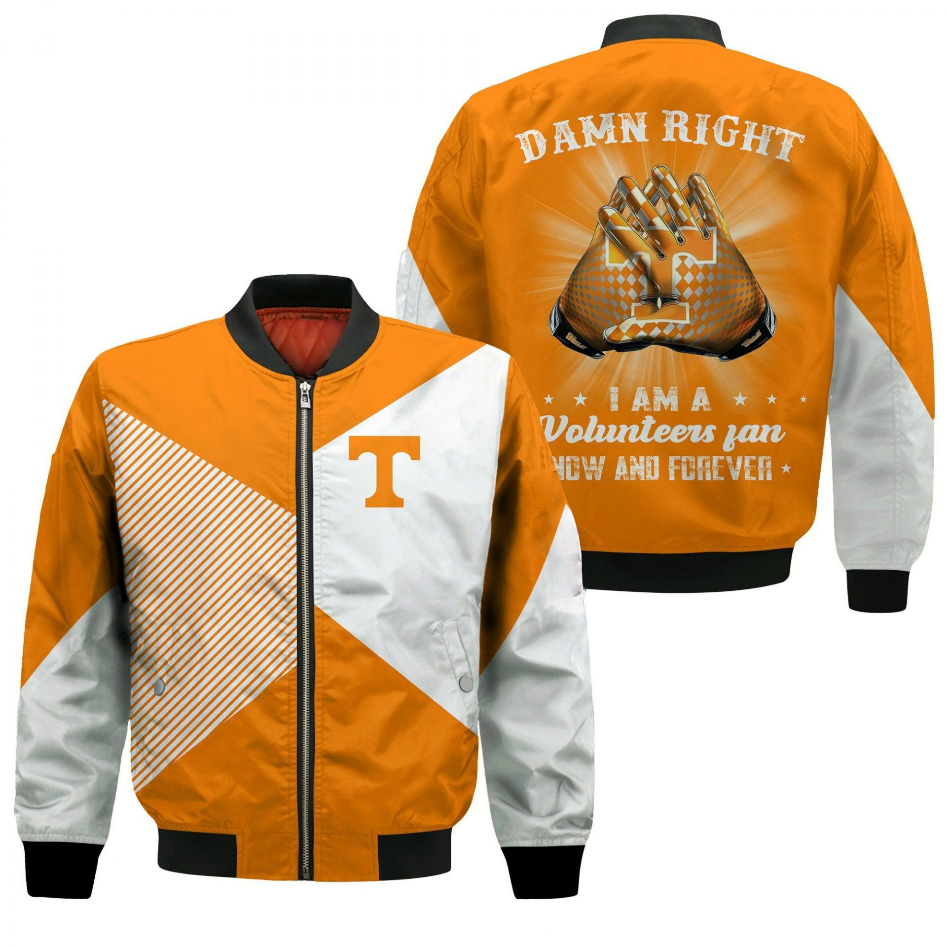 Tennessee Volunteers Fan Now And Forever Bomber Jacket | NCAA College Team Jacket for Men & Women | Sports Fan Gift