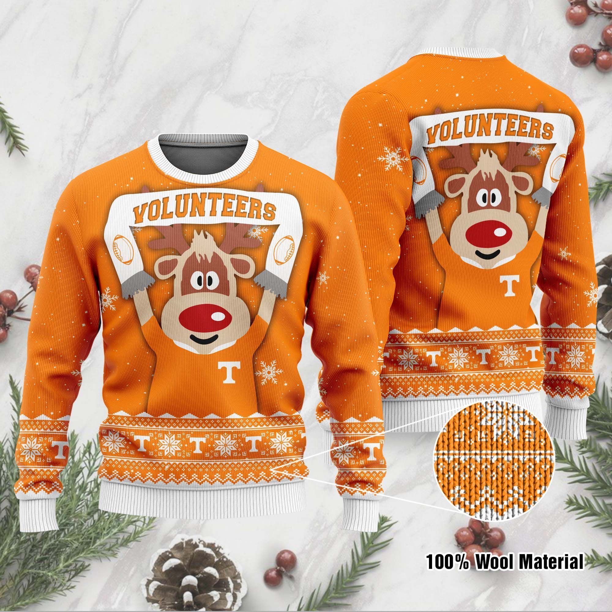 Tennessee Volunteers Funny Ugly Christmas Sweater Holiday Xmas Party Men Women Plus Size